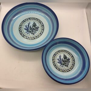 Vintage Pasta Set of 5 Tre Ci Made in Italy 1 Serving & 4 Bowls Hand Painted